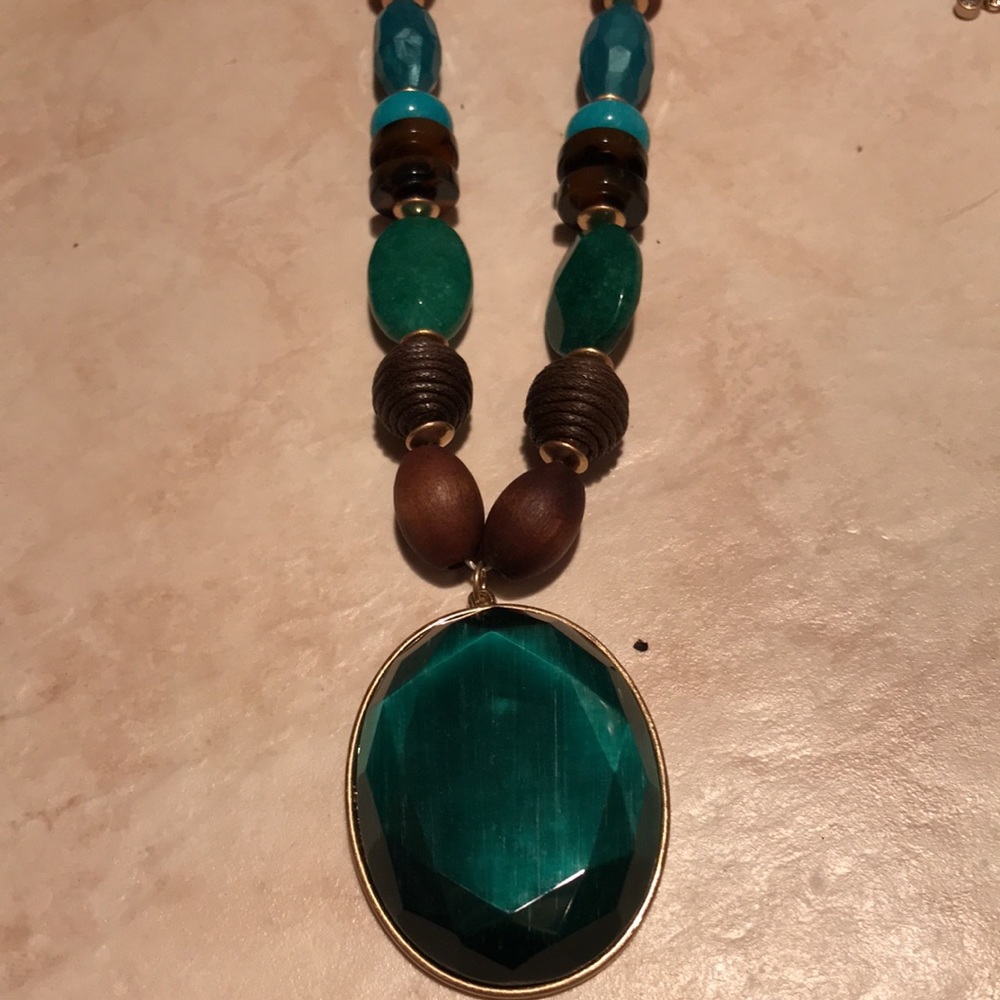 NWT SOUTHERN LIVING JEWEL GENUINE STONE NECKLACE GORGEOUS CHUNKY - Picture 3 of 13